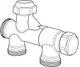 Einrohrverteiler mit Außengewinde, produziert von IMI Hydronic Engineering. Das Produkt hat mehrere Anschlüsse und dient zur Verteilung von Heizungswasser in Heizsystemen.